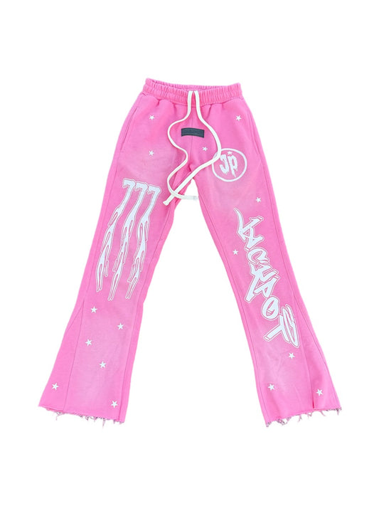 Lucky Latto Flared Sweats (Off Pink)