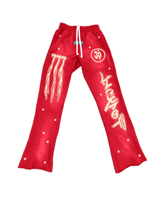 Lucky Latto Flared Sweatpants (RED)