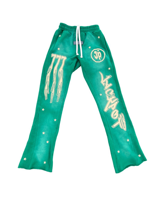 Lucky Latto Flared Sweats (Green)